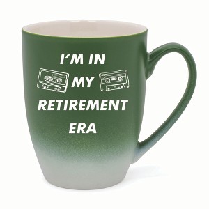 Elanze Designs In My Retirement Era Two Toned Ombre Matte 10 ounce New Bone China Coffee Tea Cup Mug For Your Favorite Morning Brew, Green and White - 1 of 4