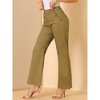 Allegra K Women's Bell Bottom Long High Waist Elegant Work Trousers - 4 of 4