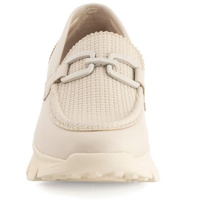 Женские туфли Andrea Chunky Sole Penny Loafers 69070 Ivory — фото 4