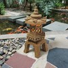 Design Toscano Sacred Pagoda Lantern Illuminated Statue - Beige - 2 of 4