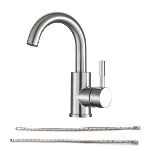 ChicFurnit Bathroom Sink Faucet Single Hole Single Handle Faucet for Contemporary Bathrooms, Silver, 12.99"*8.66"*3.54" - 1 of 4