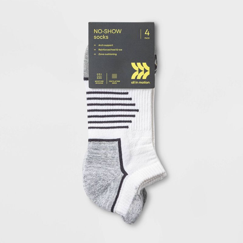 Women's Extended Size Active Accents Cushioned 4pk No Show Tab Athletic Socks - All In Motion™ 8-12, 2 of 4