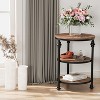 Acekool 3-Tier Round End Table with Metal Frame, Rustic Bedside Table for Living Room & Bedroom, Industrial Design - 4 of 4