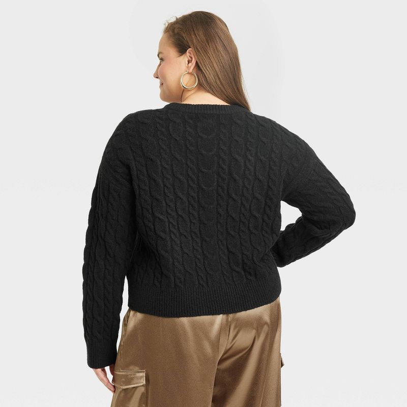 Women's Cable Crewneck Pullover Sweater - A New Day™, 2 of 10