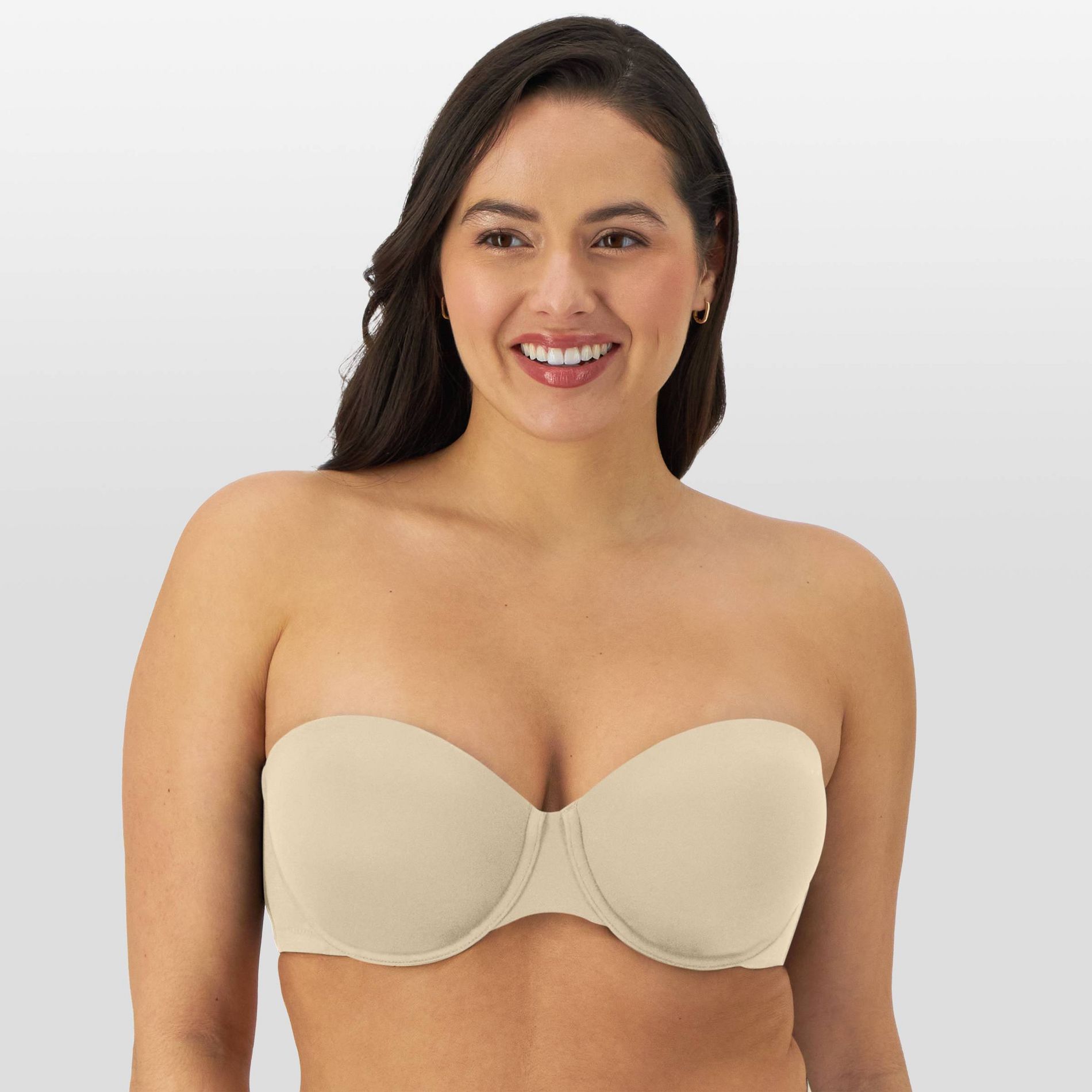 Bali Women's Full Coverage Underwire Multiway Strapless Bra - Taupe 36C: Removable Straps, Knit Fabric