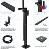 DOMETOUR Thermostatic Freestanding Bathtub Faucet Waterfall Tub Filler Black Floor Mount Brass Bathroom Faucets with Hand Shower - 4 of 4