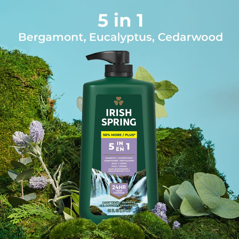 Irish Spring 5-in-1 Body Wash Pump for Men - Fresh Scent  - 30 fl oz, 5 of 11