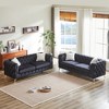 3-Seater + 3-Seater Velvet Modern Sofa with Tufted Buttons and Rolled Arms, Solid Wood Frame with Metal Legs, Includes 4 Cushions for Living Room - 2 of 4