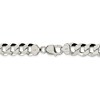 Black Bow Jewelry Men's 12.3mm Sterling Silver Solid Beveled Curb Chain Necklace - 4 of 4