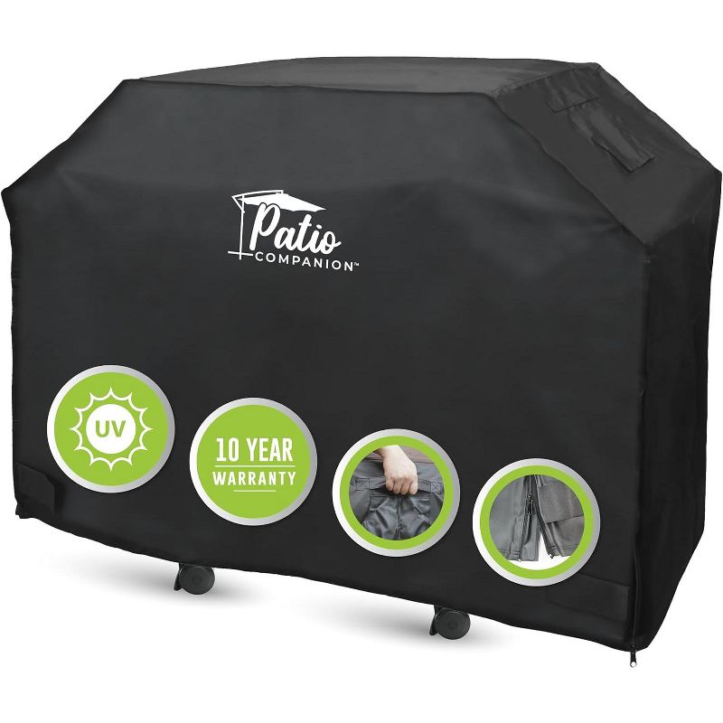 Patio Companion Premium, BBQ Grill Cover, 10 Year Warranty, Heavy-Grade UV Blocking Material, Waterproof and Weather Resistant, Gas Grill Cover, 1 of 8