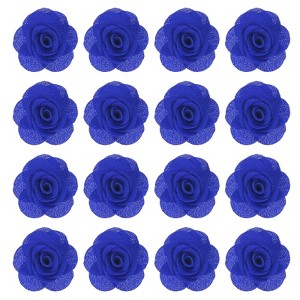 Unique Bargains Silk Alloy Created Camellia Flower Lapel Pin for Men Suit 2 x 1.3 inch 16 Pcs - 1 of 4
