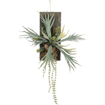 Sullivans Artificial Staghorn On Board 27"H Green