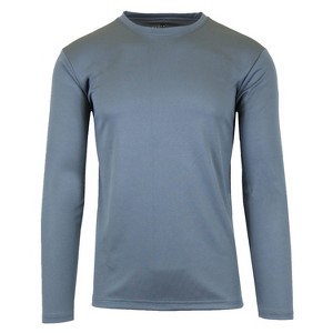 Galaxy By Harvic Men's Long Sleeve Moisture-Wicking Performance Crew Neck Tee - 1 of 2