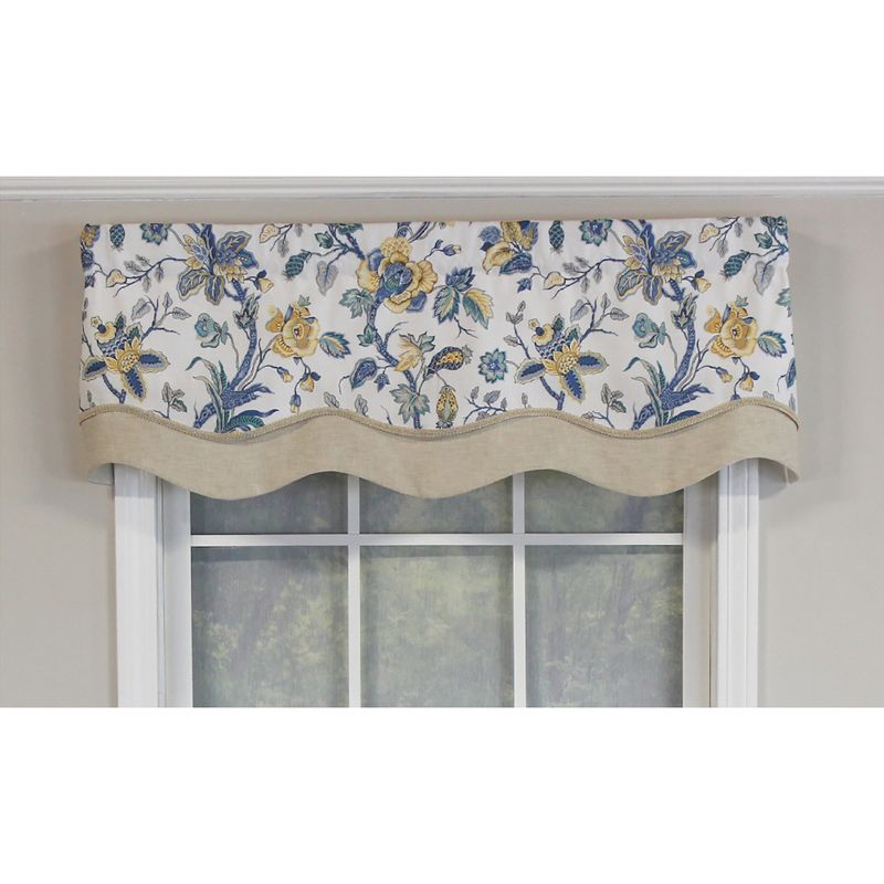 Gianna Glory 3in Rod Pocket Layered Window Valance 50in x 16in by RLF Home, 2 of 5