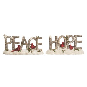 Transpac Resin Birch Cardinal Decor Set of 2 Christmas Home Decorations for Peace and Hope - 1 of 1