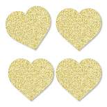Big Dot of Happiness Gold Glitter Hearts - No-Mess Real Gold Glitter Cut-Outs - Conversation Hearts Valentine's Day Party Confetti - Set of 24