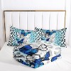 Hachikiko Blue Butterfly & Black White Leopard Comforter Set - Wild Animal Theme Bedding with 2 Pillowcases - 3 of 4