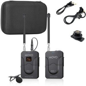Movo WMX-7 VHF 12-Channel Wireless Lavalier Microphone System Compatible with DSLR Cameras, Camcorders, Smartphones - 1 of 4