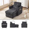 GDFStudio Eugene Modern Storage Chenille Upholstered Chaise Lounge and Cellphone Mount - 4 of 4