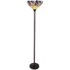 HomeStock 1 Light Tiffany-Style Iris Torchiere Floor Lamp 17" Shade - 2 of 2