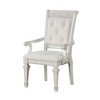 Royal Hampton Dining Armchair Set of 2, Solid Wood, Ivory Button Tufted Fabric - 2 of 4