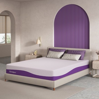 Twin Purple Bamboo Charcoal Gel Memory Foam Mattress