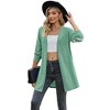 Women's Long - Sleeve Sweatshirt Paneled Contrast - Stripe Knit Cardigan, Oversized Open - Front Coat for Casual Wear - 4 of 4
