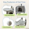 Bestier 44 inch Cat Tree Tower, Multi-Cat Climbing Tower with, Natural Sisal Scratching Posts, Extended Platform, Hammock - 2 of 4