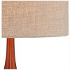 360 Lighting Rocco Modern Mid Century Table Lamp 30" Tall Blue Teal Glaze Ceramic with Table Top Dimmer Linen Fabric Drum for Bedroom Living Room Kids - 3 of 4