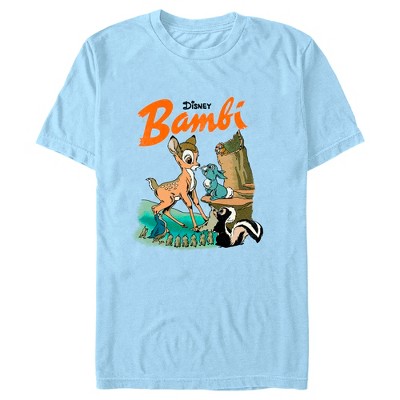 Men's Bambi Retro Poster T-shirt - Light Blue - Large : Target