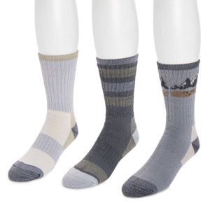 MUK LUKS Men's Crew Hike Heat Retainer Socks (3 Pack) - 1 of 2
