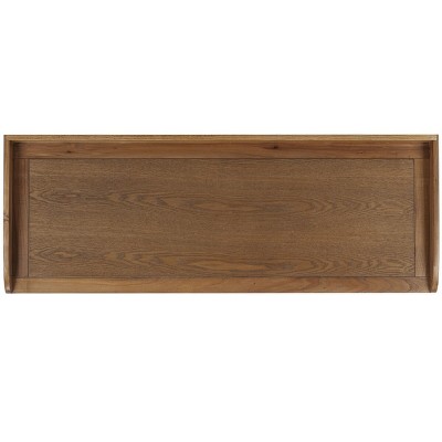 Transitional Antique Pewter Oak Storage Bench with 3 Drawers