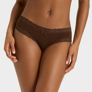 Women's Modal Blend Cheeky Underwear with Lace - Auden™ - 1 of 4