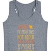 Women's - Instant Message - Fall Bucket List Leaves, Pumpkins, Hot Cider Graphic Racerback Tank - 2 of 4