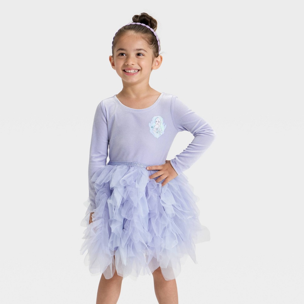 Toddler Girls' Disney Frozen Elsa Ballerina Dress - Purple 2T