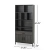 TOAOTBNBO Large Bookcase with One Drawer and Two Storage Cabinets, Freestanding Bookshelf for Bedroom, Display Book Shelf with Handles, Gray - 3 of 4