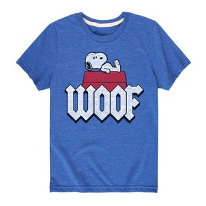 Boys' - Peanuts - Woof Snoopy Short Sleeve Graphic T-Shirt - 1 of 4