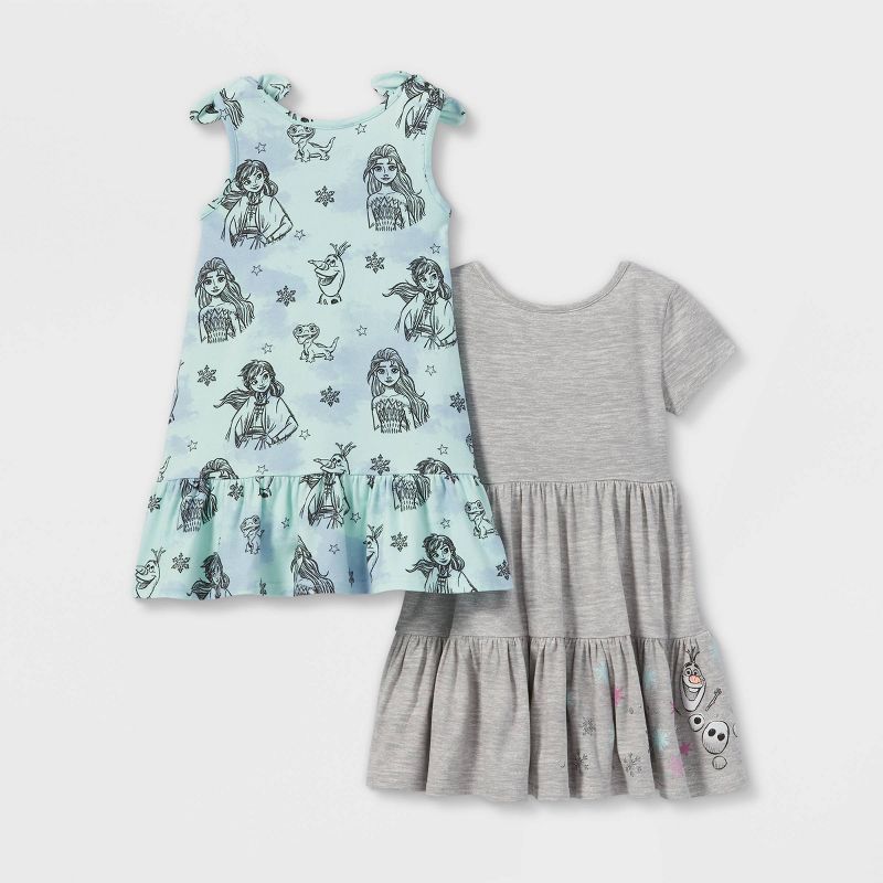 Toddler Girls' 2pk Frozen Tie-Dye Dress - Gray, 2 of 4