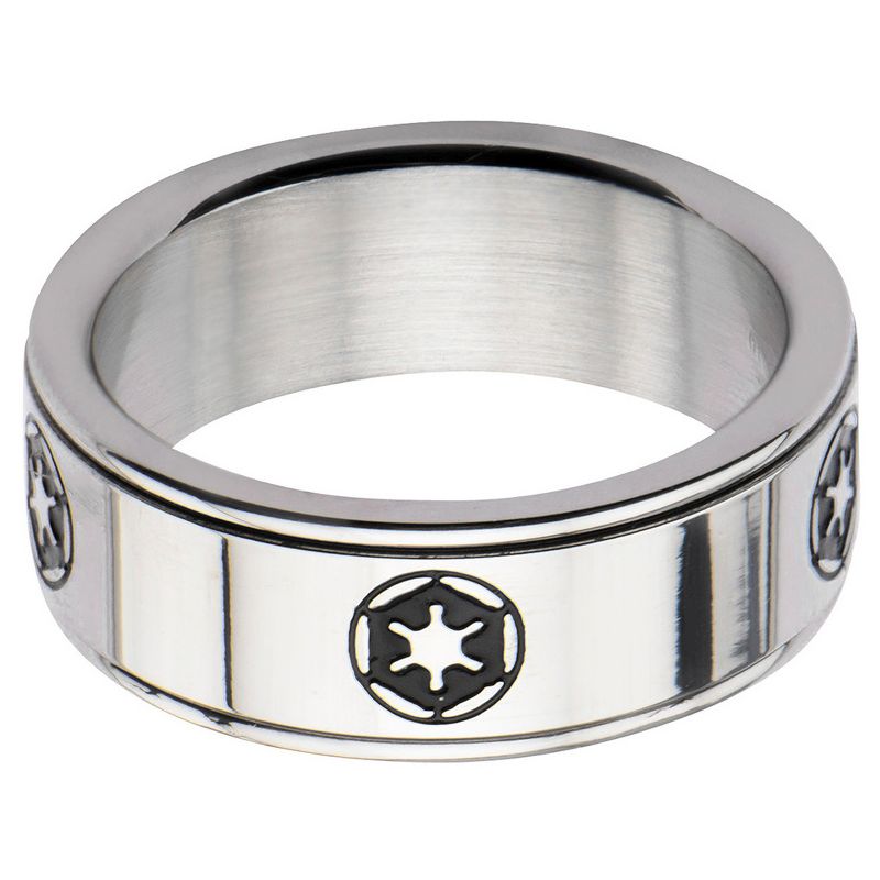 Men's Star Wars Imperial Symbol Stainless Steel Spinner Ring, 1 of 3
