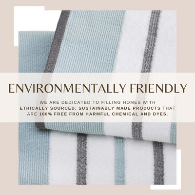 Oversized Eucalyptus and Grey Cotton Bath Sheet Set
