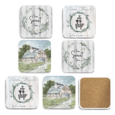 Courtside Market Home sweet home 4x4 6-Piece Coaster Set
