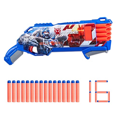 Nerf Transformers Optimus Primal Dart Blaster, 16 Nerf Elite Darts