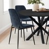 Olive+Oslo Black Dining Table Set for 4, Solid Round Black Grain Dining Table Sets with 4 Upholstered Dining Chairs Black Legs-Maison Boucle - image 3 of 4