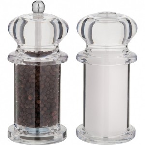 Trudeau Tradition Pepper Mill and Salt Shaker Set, 5.5-Inch, Clear - 1 of 2