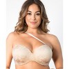 Curvy Couture Full Figure Strapless Sensation Multi-way Push Up Bra  Champagne 34h : Target