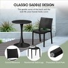 WestinTrends Playa 5-Piece Indoor Outdoor Round Metal Patio Dining Table Set With Stackable Patio Dining Side Chairs - 3 of 4