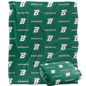 Binghamton University Logo Pattern Silky 50x60 Blanket, 1 Sided - 1 of 4