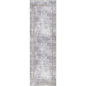 Inspire Me! Home Décor Daydream Distressed Double Border Non-Skid Washable Area Rug