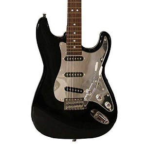Sawtooth ES Series Electric Guitar, Black with Chrome Pickguard - 1 of 4