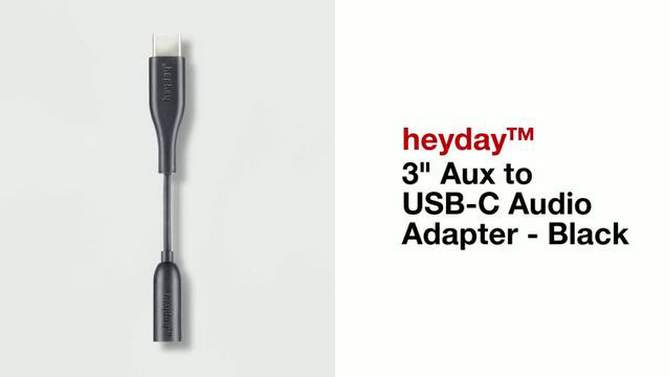 3&#34; Aux to USB-C Audio Adapter - heyday&#8482; Black, 2 of 5, play video